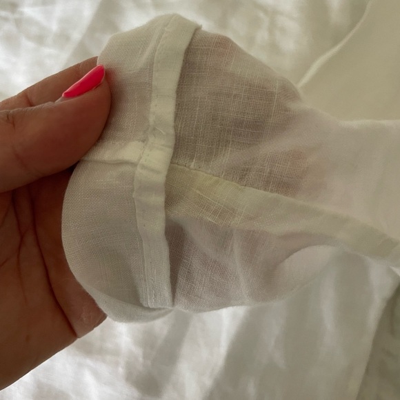 Eileen Fisher White Irish Linen Top - Picture 5 of 7